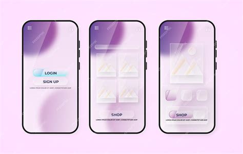 Premium Vector Gui Elements For Shoping Mobile App With Glassmorphism