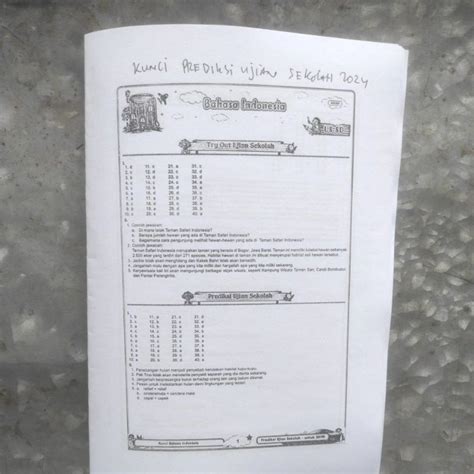 Jual Kunci Prediksi UJIAN SEKOLAH SD 2024 Shopee Indonesia