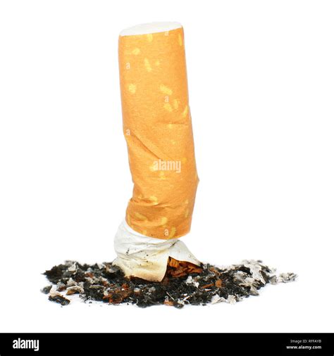 Cigarette Butt Isolated On White Smoking Concept Stock Photo Alamy