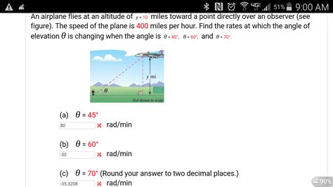 Solved An Airplane Flies At An Altitude Of Y 10 Miles Chegg