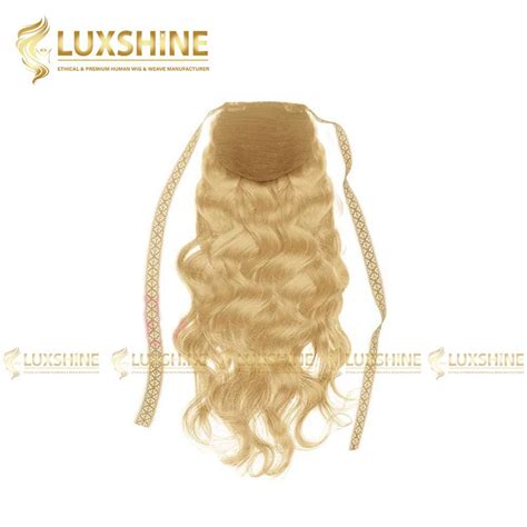 Water Body Wavy White Blonde Ponytail Luxshine Hair