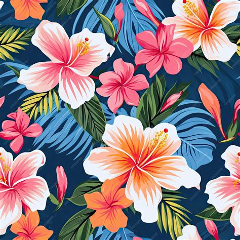 Premium Ai Image Flat Design Hawaiian Shirt Pattern Design