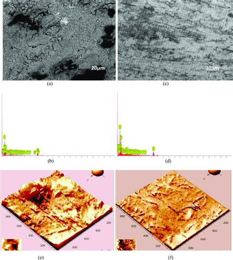 Sem Micrographs Edx And Afm Images Of Mild Steel In A B M Hcl