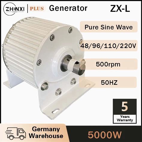 G N Rateur ZHENXI 5000 W 5 KW 48 V 96 V Basse Vitesse Triphas Sans