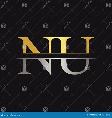 Initial Monogram Letter Nu Logo Design Vector Template Nu Letter Logo