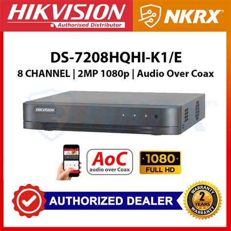 Hikvision DS 7208HQHI K1 E S 3MP 2MP 8CH CCTV DVR Audio Over Coax