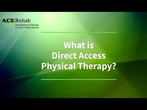 What Is Direct Access Physical Therapy YouTube