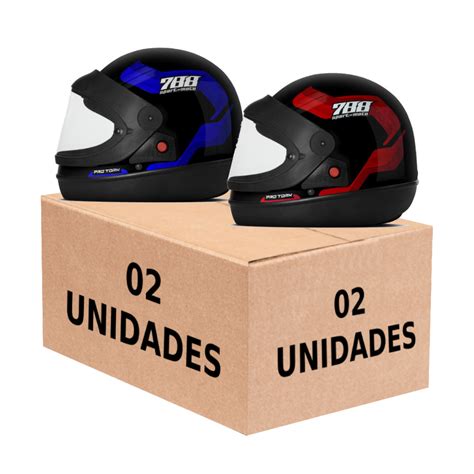 Kit 02 Capacetes Moto Automático Esportivo Masculino Feminino Pro Tork