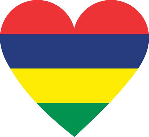 Mauritius Flag In The Shape Of A Heart 11659338 Png