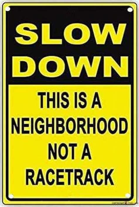 New Warning Signs Metal Tin Sign Slow Down Speed Limit 5 Mph Prevent