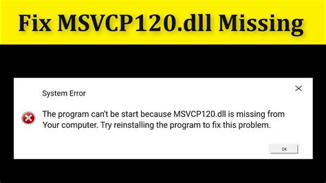 Msvcp120 Dll Missing Windows 11