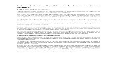 Factura electrónica Expedición de la factura en formato PDF