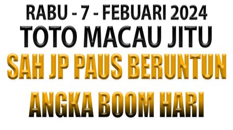 PREDIKSI MACAU HARI INI RABU 7 FEBUARI 2024 PREDIKSI TOTOMACAU