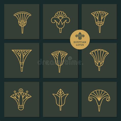 Logos in the Form of an Egyptian Lotus Flower. Stock Vector ...