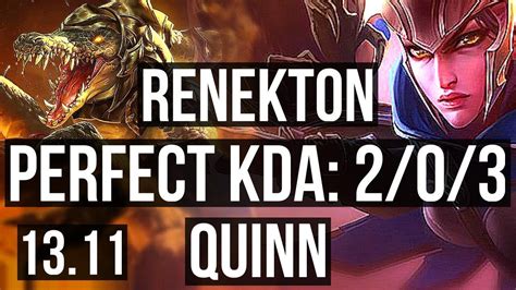 RENEKTON Vs QUINN TOP 2 0 3 1 6M Mastery 300 Games KR Diamond