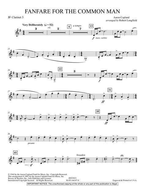 Fanfare For The Common Man Sheet Music by Robert Longfield (SKU ...