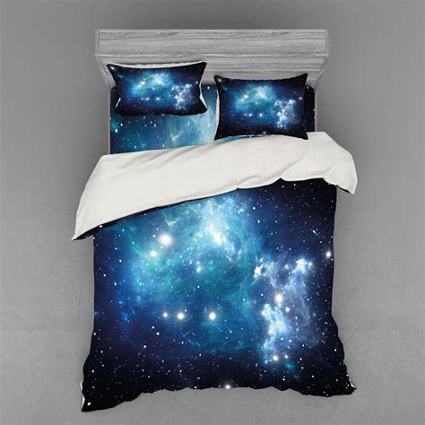 Space Duvet Cover Set, Vibrant Celestial Supernova Scenery Energy Andromeda Mystical Outer Space ...