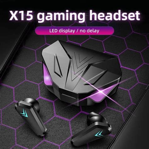 X15 Tws Wireless Bluetooth Headset Led Display Gamer Earbuds With Mic