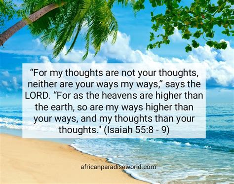 My Thoughts Are Not Your Thoughts Said The Lord In Isaiah