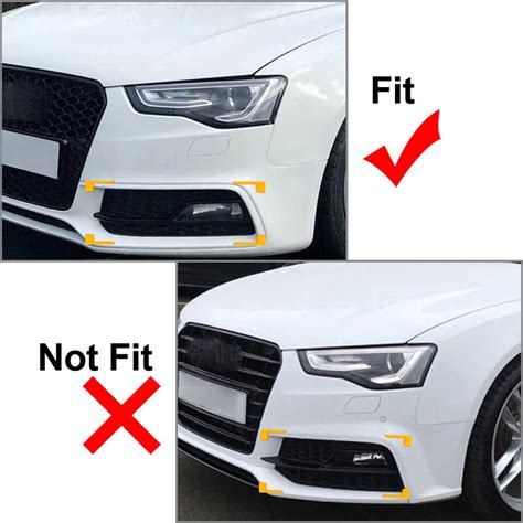 Front Bumper Black Honeycomb Fog Light Grille Cover For Audi A S Line