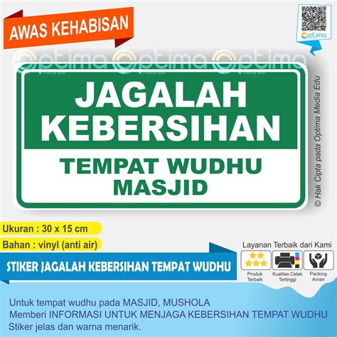 Jual STIKER JAGALAH KEBERSIHAN TEMPAT WUDHU MASJID Shopee Indonesia