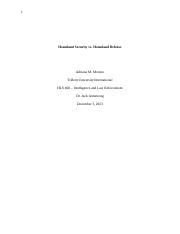 HLS 460 MOD 3 SLP Docx 1 Homeland Security Vs Homeland Defense