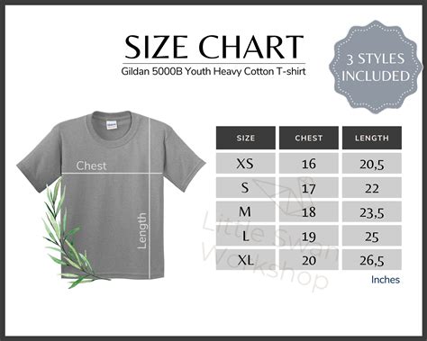 Gildan 5000B Size Chart Gildan G500B Youth T Shirt Size Etsy UK