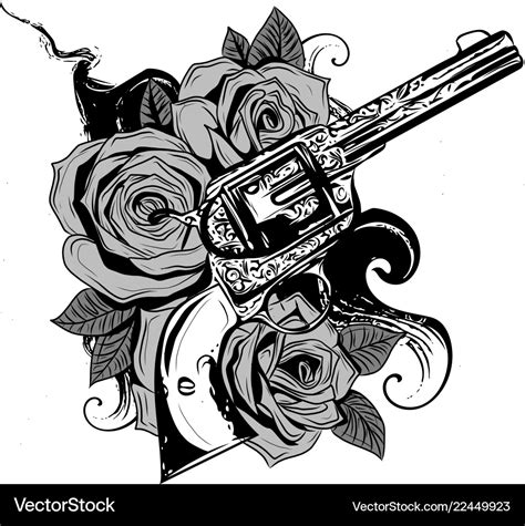 Gun Tattoos With Roses