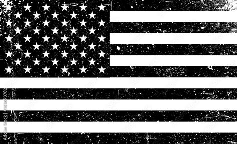 Grunge monochrome United States of America flag. Black and white vector ...