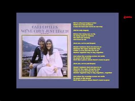 Karaok Carpenters We Ve Only Just Begun Youtube