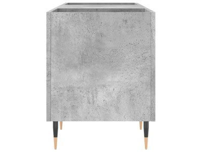 Meuble Platine Vinyles Gris Béton avec Rangement Vinyles Moderne Ciel