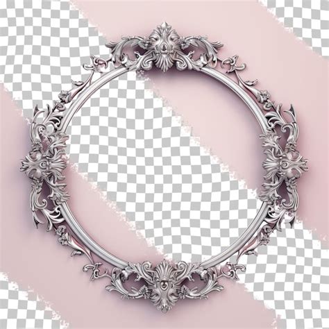 Premium Psd Silver Metal Oval Frame On Transparent Background