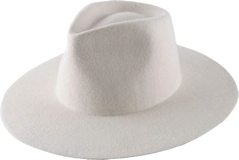 Classic Italy Wide Brim Felt Fedora Hat White X Large Uk Clothing