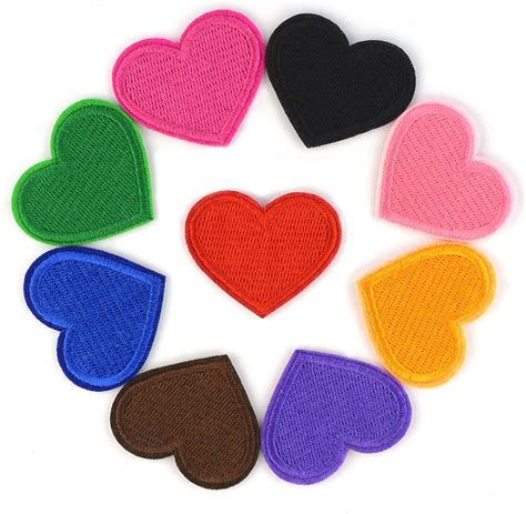 Amazon Pcs Heart Iron On Patches Mini Heart Iron On Decals