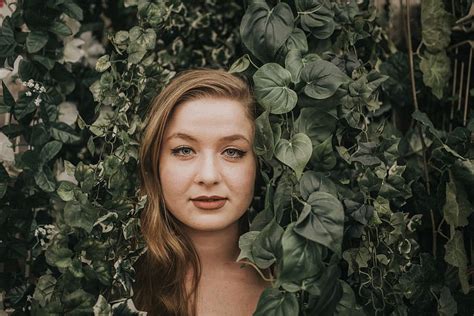 Hd Wallpaper Woman Surrounded By Plant Flora Ivy Person Human