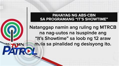 Read Abs Cbn Statement On Mtrcb S Ruling On It S Showtime Tv