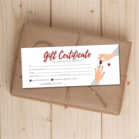 Nail Salon Gift Certificate Template