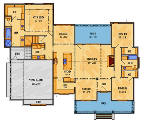 Bed Modern Farmhouse Plan With Walk Through Pantry And Bonus Room