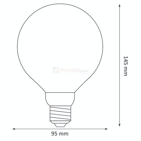 Żarówka Led E27 G95 4w Filament Vintage Amber Pillar 1800k Perfekt