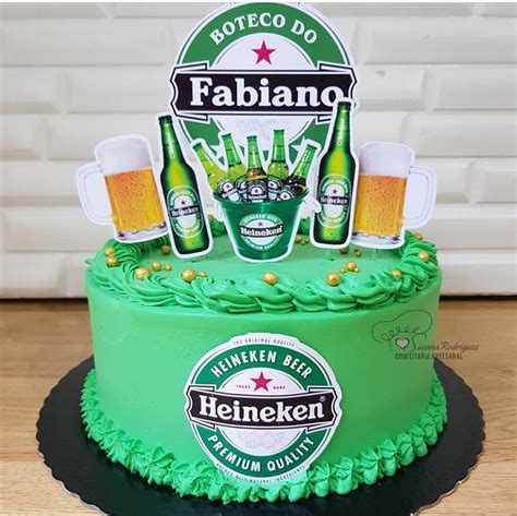 Topo De Bolo Heineken Elo Produtos Especiais