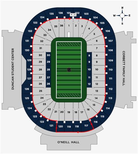 Notre Dame Stadium Map