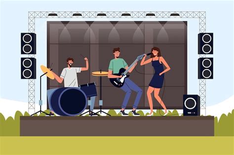 Illustration De Concert En Plein Air Vecteur Gratuite