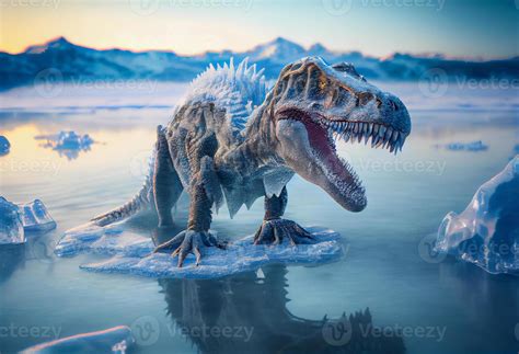 Glacial Period Extinction Of The Dinosaurs Reptile Ingrown Into Ice