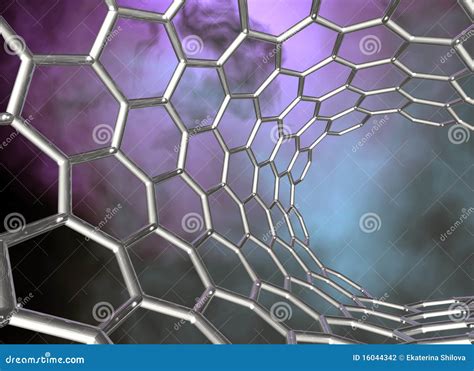 Carbon Nanotube Structure On Dark Cloud Background Stock Photography ...