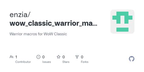 GitHub - enzia/wow_classic_warrior_macros: Warrior macros for WoW Classic