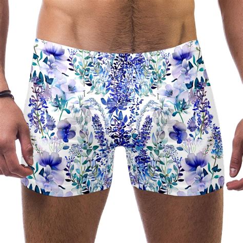 Swim Jammers For Men Mens Swimwear Lavender Purple Flower Vintage