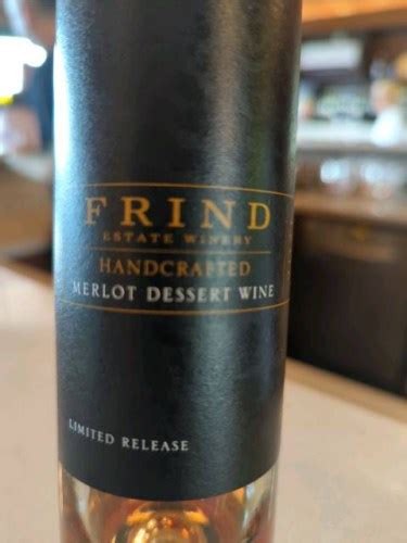 Frind Estate Winery Limited Release Handcrafted Merlot Dessert Vivino Us