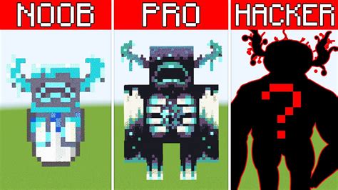 Pixel Art Noob Vs Pro Vs Hacker Warden In Minecraft Youtube