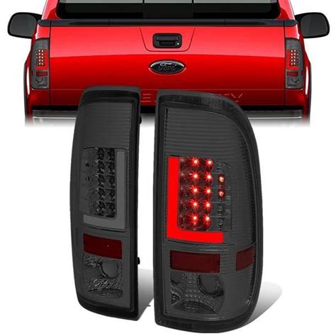 LED L Bar Brake Tail Lights Smoked 08 16 Ford F250 F550 Super Duty