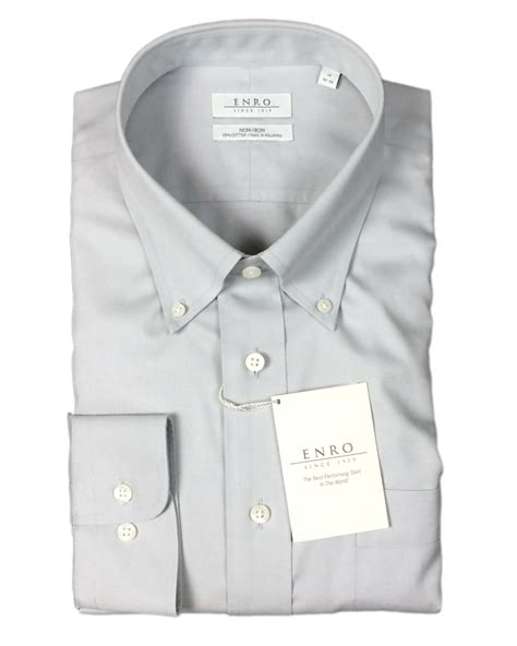 Enro Mens 100 Cotton Non Iron Button Down Dress Shirt Ebay